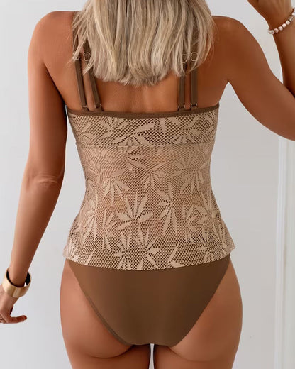 Tankini Bretelle Spaghetti Mesh
