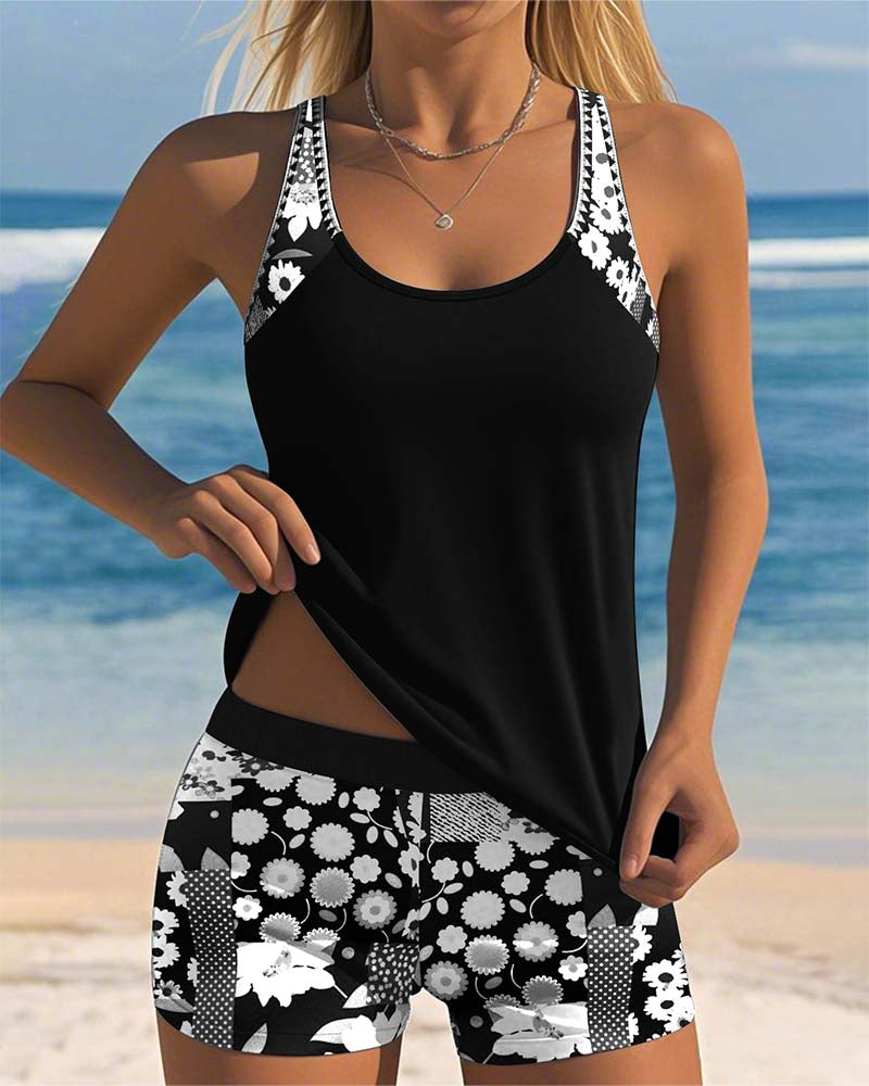 Maillot de Bain Débardeur Imprimé Boxer