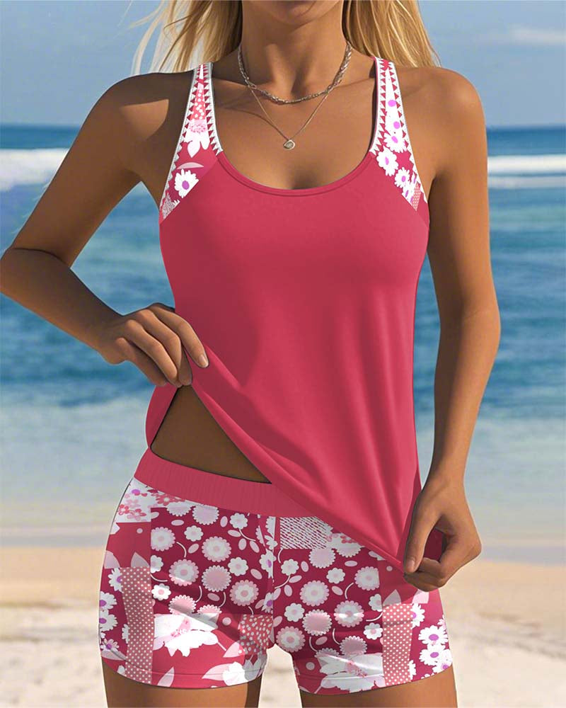 Maillot de Bain Débardeur Imprimé Boxer