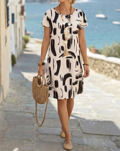 Robe Droite Imprimé Abstrait