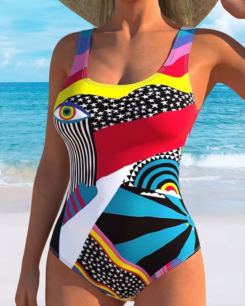 Maillot De Bain Une Pièce Imprimé Étoiles