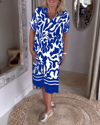 Robe Ample Imprimée Col en V