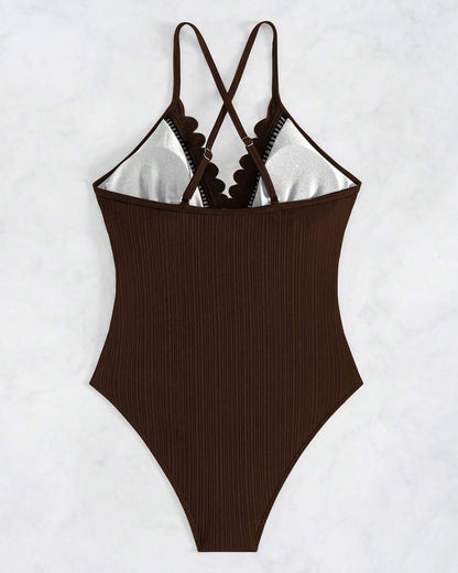 Maillot de Bain Monopiece Uni Sexy Creux