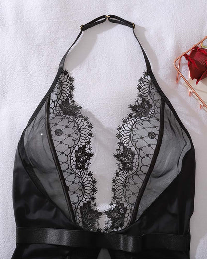 Lingerie Une-Pièce Transparente Dos Nu Avec Découpes