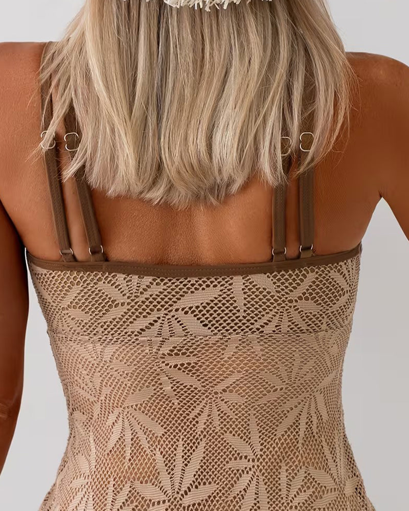 Tankini Bretelle Spaghetti Mesh