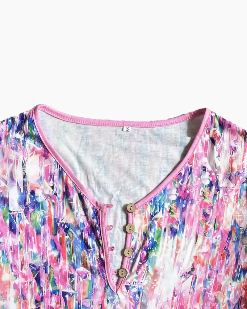 Blouse Colorée Imprimée Mode Street