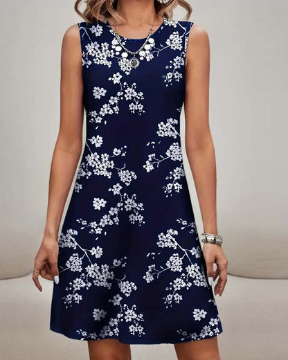 Robe Sans Manches Slim Imprimé
