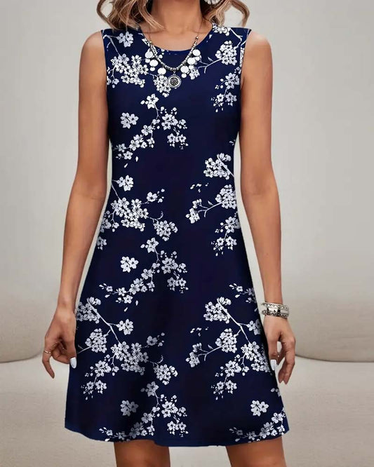 Robe Sans Manches Slim Imprimé
