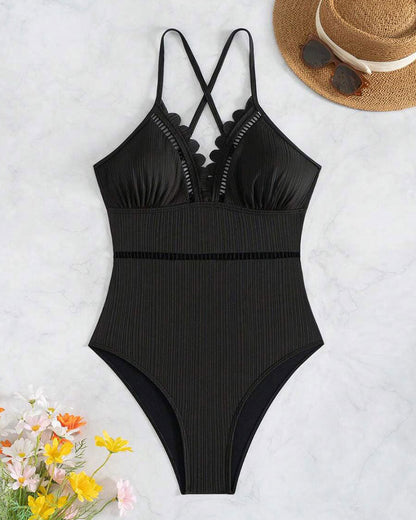 Maillot de Bain Monopiece Uni Sexy Creux
