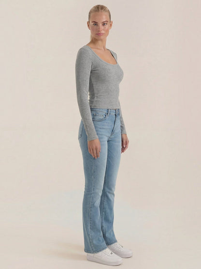 Marian Langarm-Top mit Scoop-Neck
