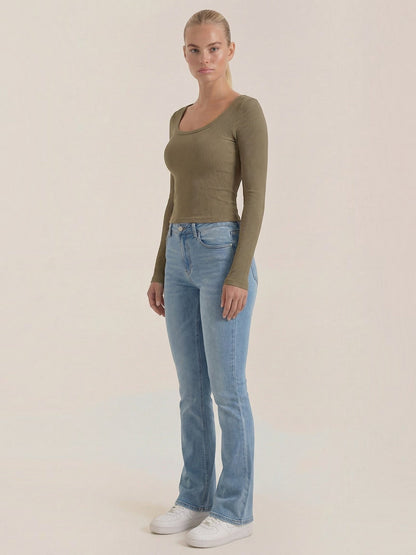 Marian Langarm-Top mit Scoop-Neck