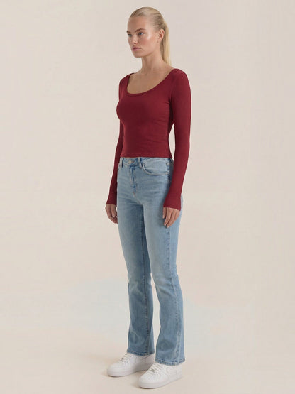 Marian Langarm-Top mit Scoop-Neck