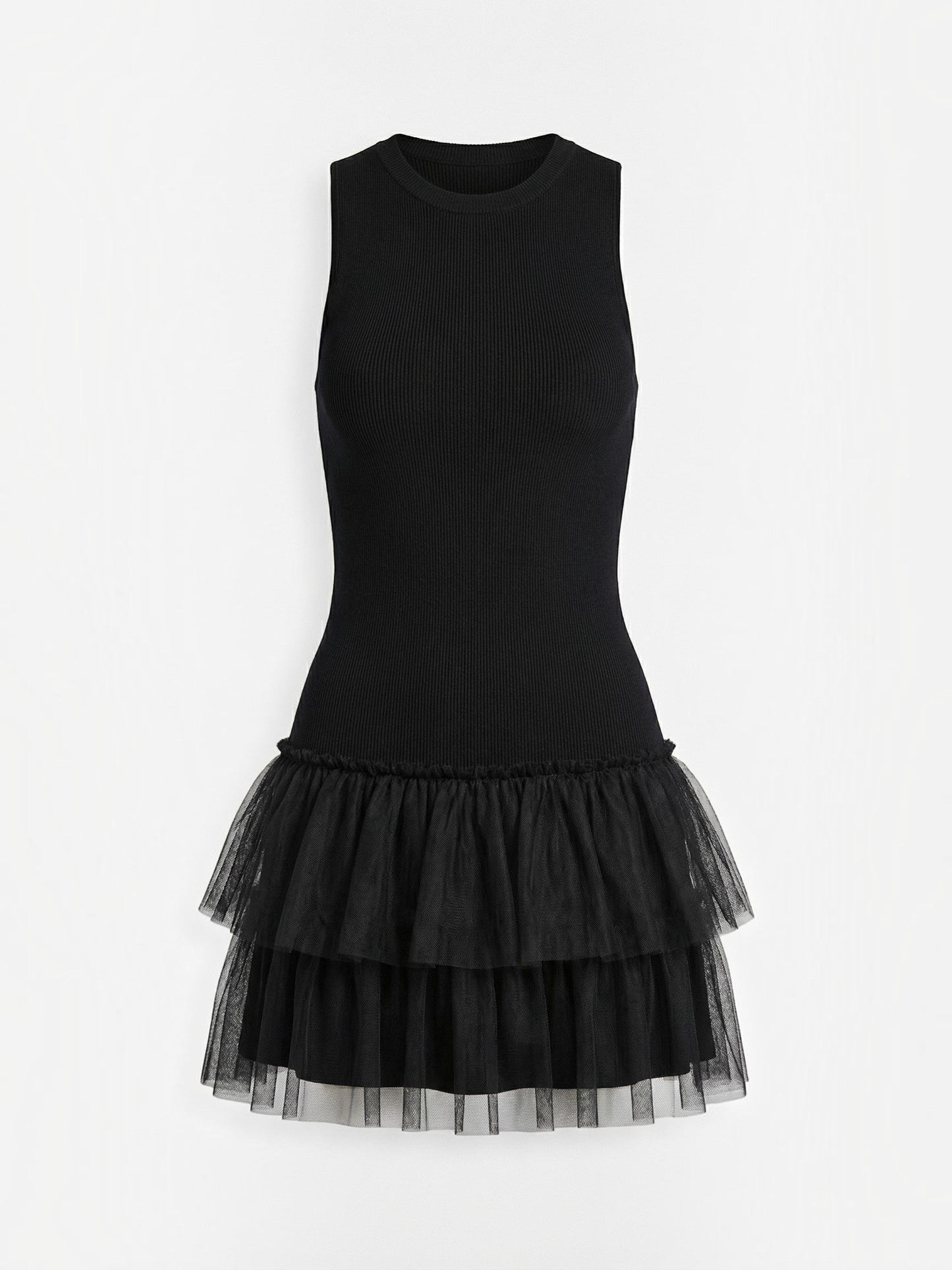 Nadia Mini-Tüllkleid mit hohem Kragen